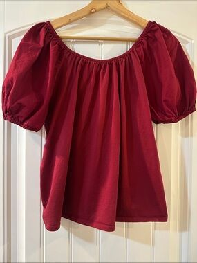 Puff Sleeve Bow Back Top